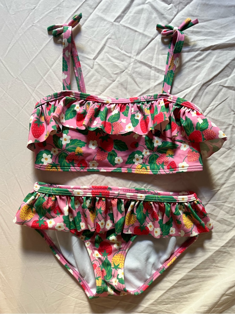 Girls Tankini Swim - Boden Strawberry Ruffle